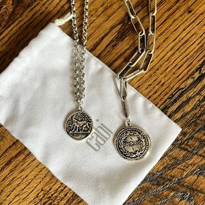 Silver necklace duo